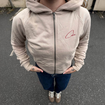 CeKe women's cropped hoodie in 300 g/m² organic cotton