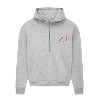 Felpa con mezza zip donna CeKe grigia in cotone biologico