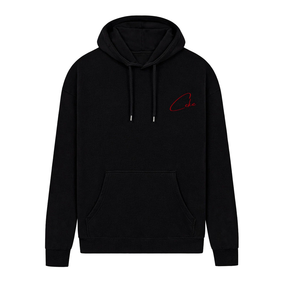 Schwarzer CeKe Hoodie aus 300 g/m² Bio-Baumwolle