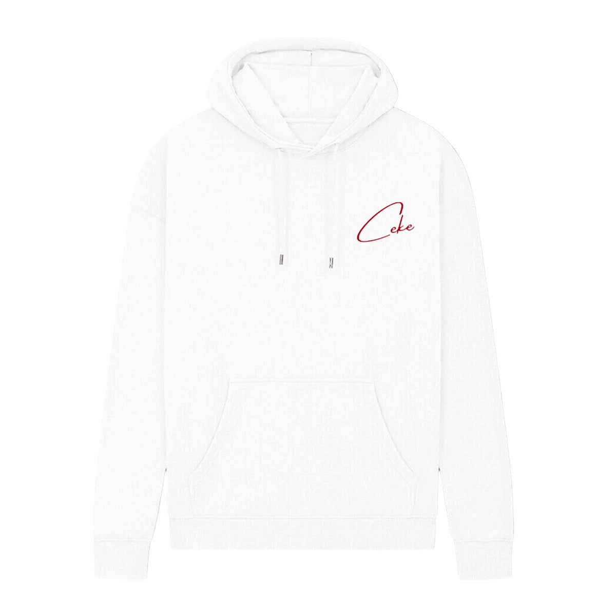 Hoodie blanc CeKe Pass It On, arbre dans un cercle et devise « Reçois, Donne – Pass It On » imprimés au dos