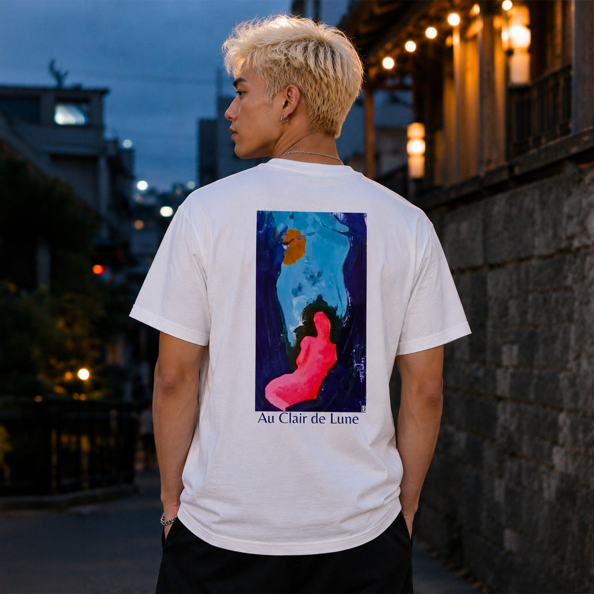 Originalwerk « Au Clair de Lune » auf einem CeKe T-Shirt gedruckt