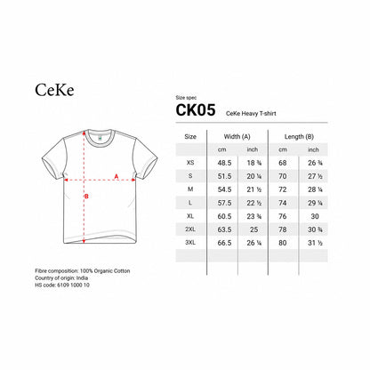 Black CeKe T-shirt, artwork in blue tones printed on the back