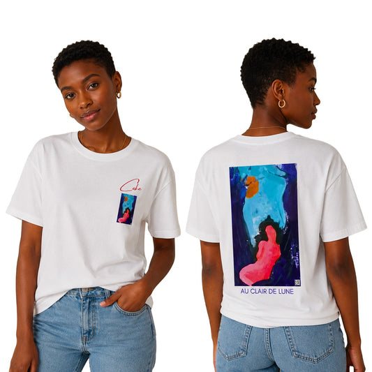 T-shirt femme CeKe « Au Clair de Lune », collection artistique LELF