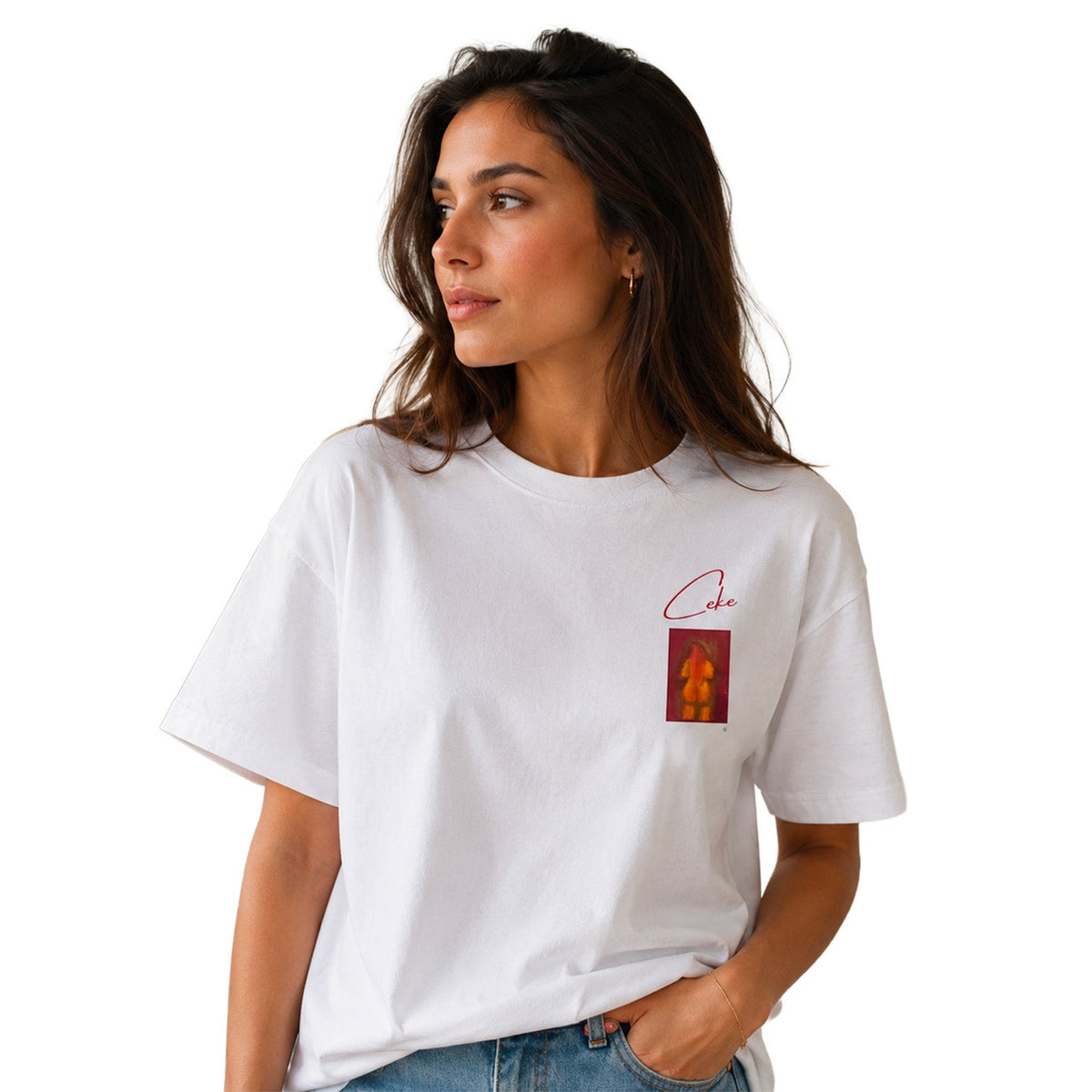 Camiseta de mujer CeKe « La Femme de Dos », colección artística LELF