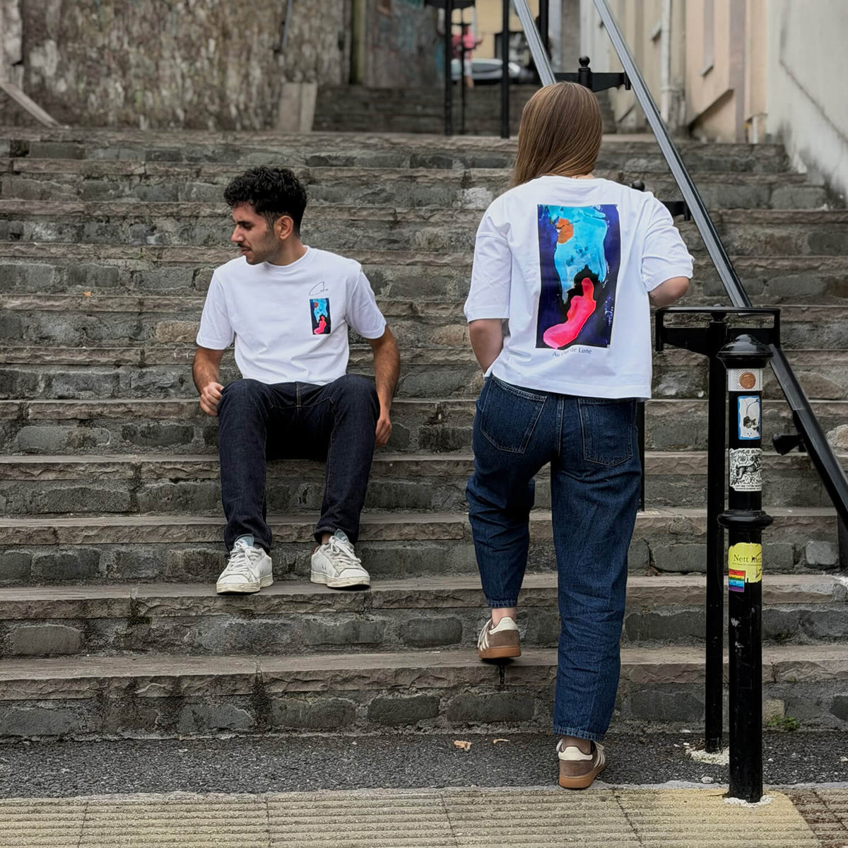 CeKe Herren-T-Shirt „Au Clair de Lune“ aus Bio-Baumwolle, LELF Kollektion
