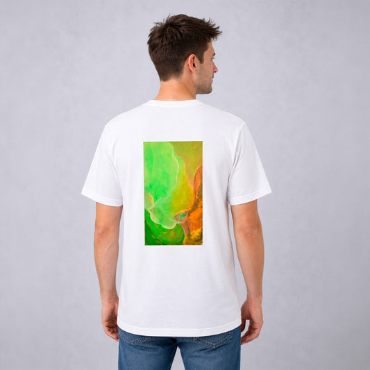 T-shirt homme CeKe LELF au design vert, couleurs vives et contrastées