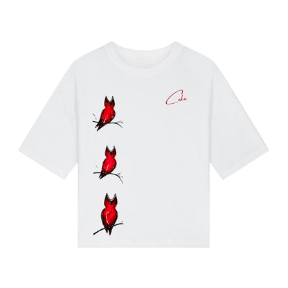 T-shirt premium CeKe « Les Hiboux », coton biologique et encolure abaissée