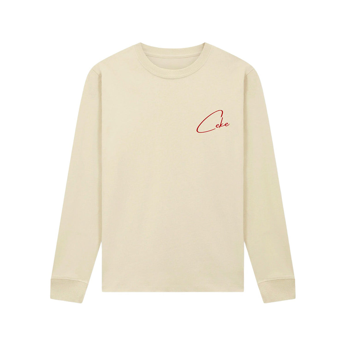 Hellbeiges CeKe Langarmshirt aus Bio-Baumwolle