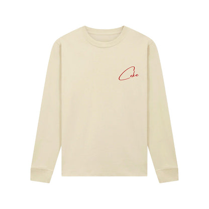 Hellbeiges CeKe Langarmshirt aus Bio-Baumwolle