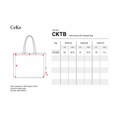 Maße der CeKe Tote Bag aus Baumwolle
