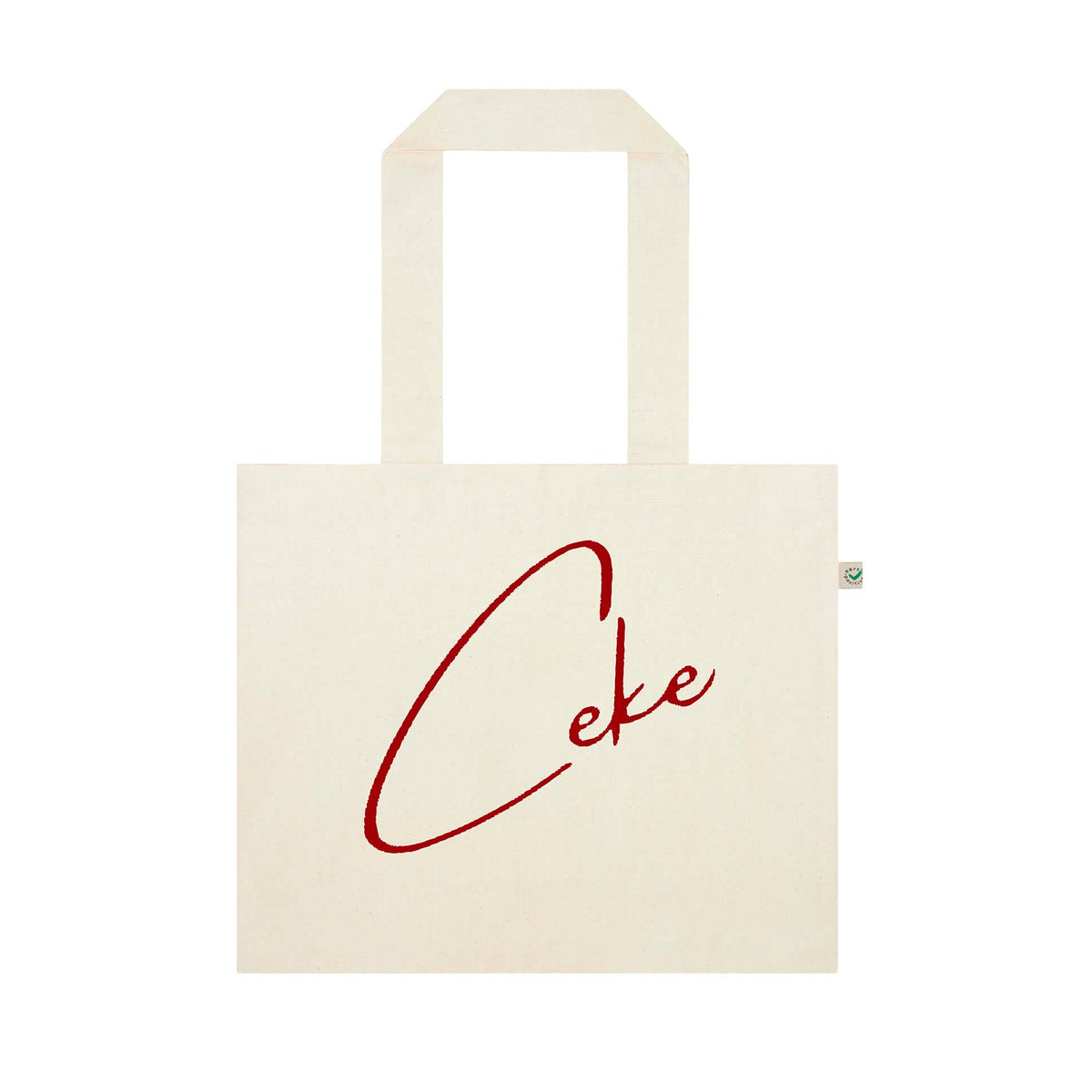 Naturfarbene CeKe Tote Bag aus wiederverwendbarer Baumwolle