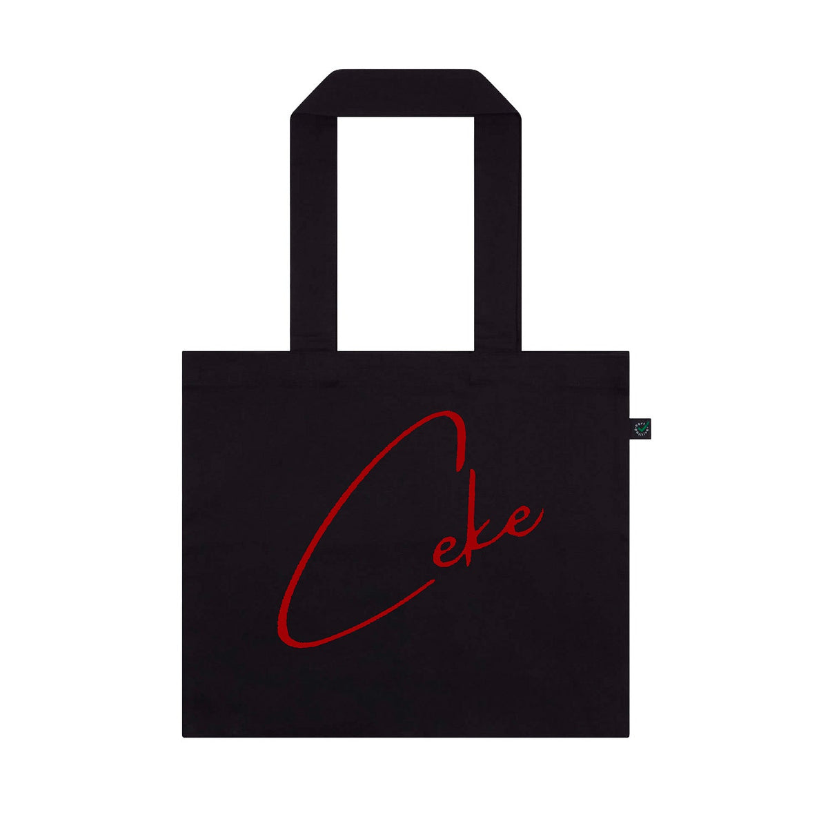 Schwarze CeKe Tote Bag aus wiederverwendbarer Baumwolle