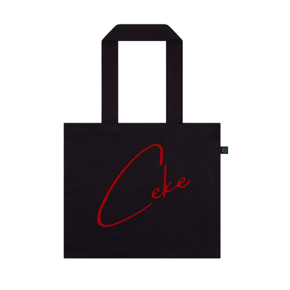 Schwarze CeKe Tote Bag aus wiederverwendbarer Baumwolle
