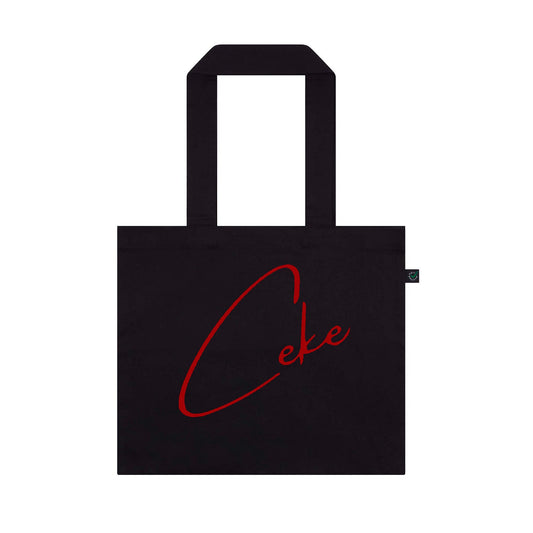 Tote bag CeKe noir en coton réutilisable
